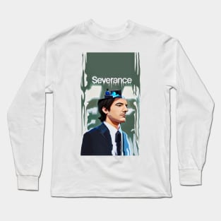 severance series Adam Scott and Britt Lower fan works graphic design by ironpalette Long Sleeve T-Shirt